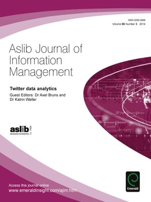 cover image of Aslib Journal of Information Management, Volume 66, Issue 3